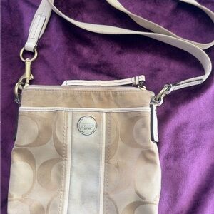 Coach Beige and Cream Crossbody Bag